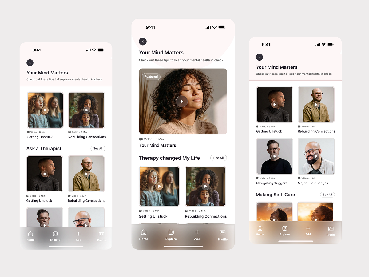 Redesign App - Mental Health App UI Design Image 1