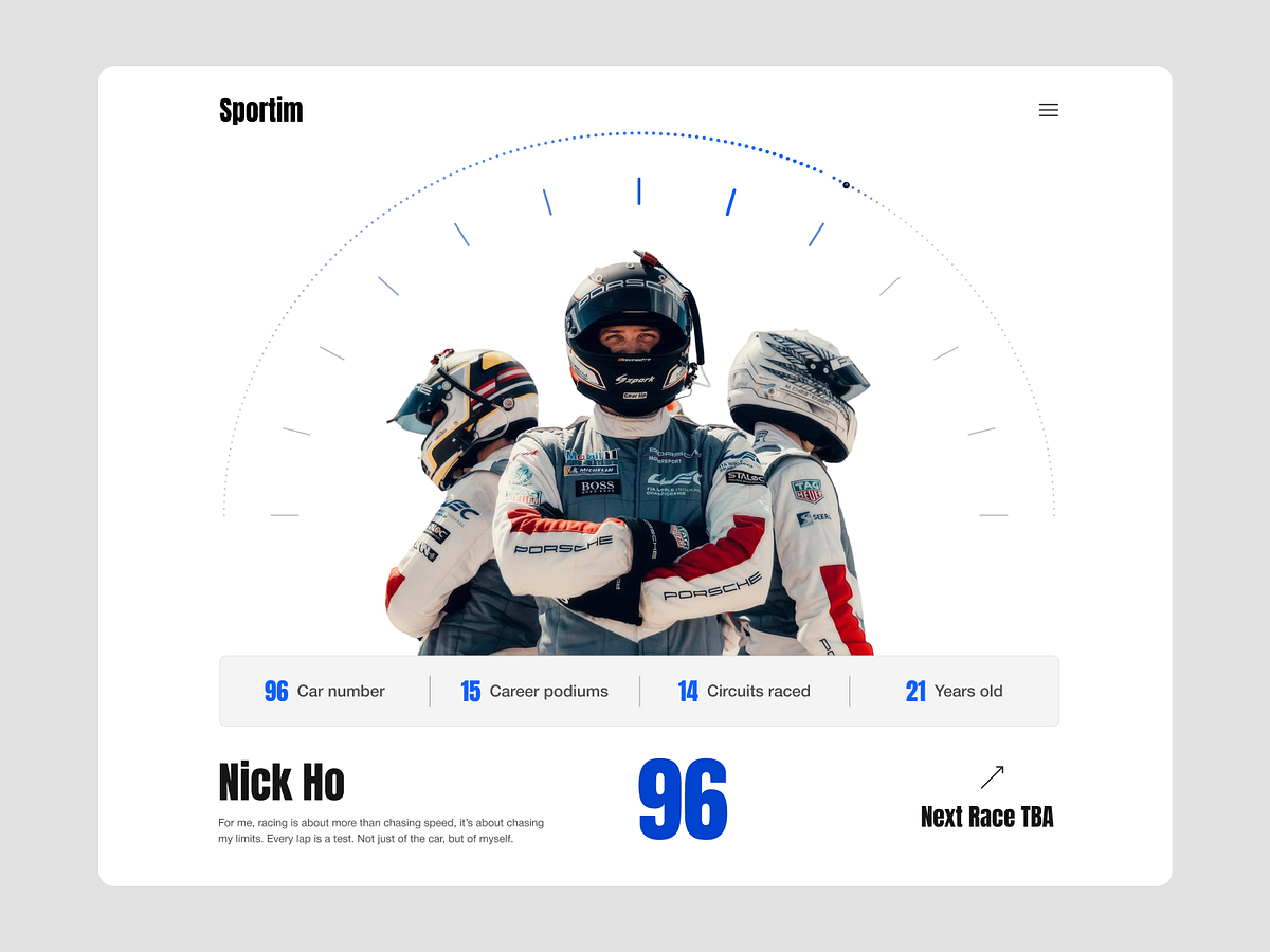 Racing Driver Brand Website UI Design Image 3