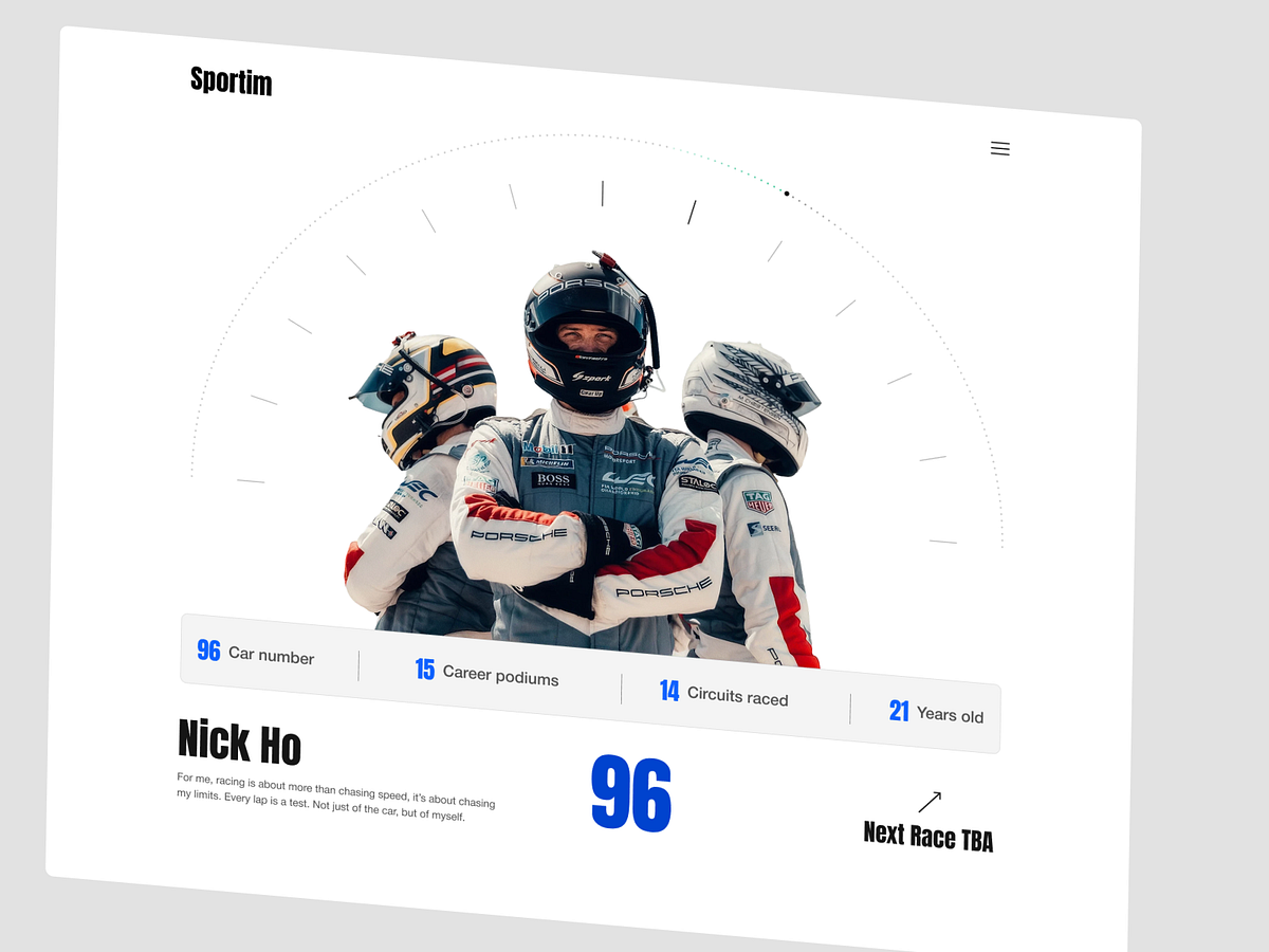 Racing Driver Brand Website UI Design Image 5