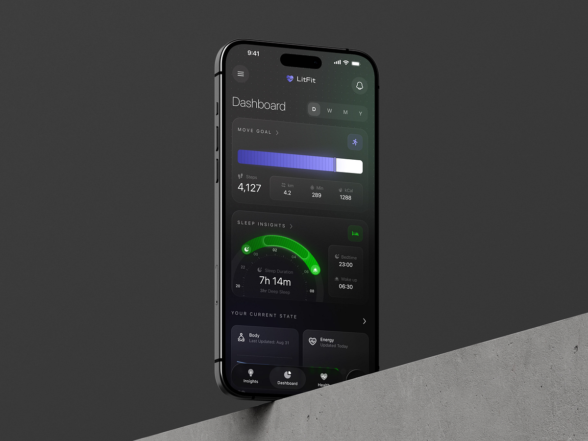 Mobile Health Dashboard UI