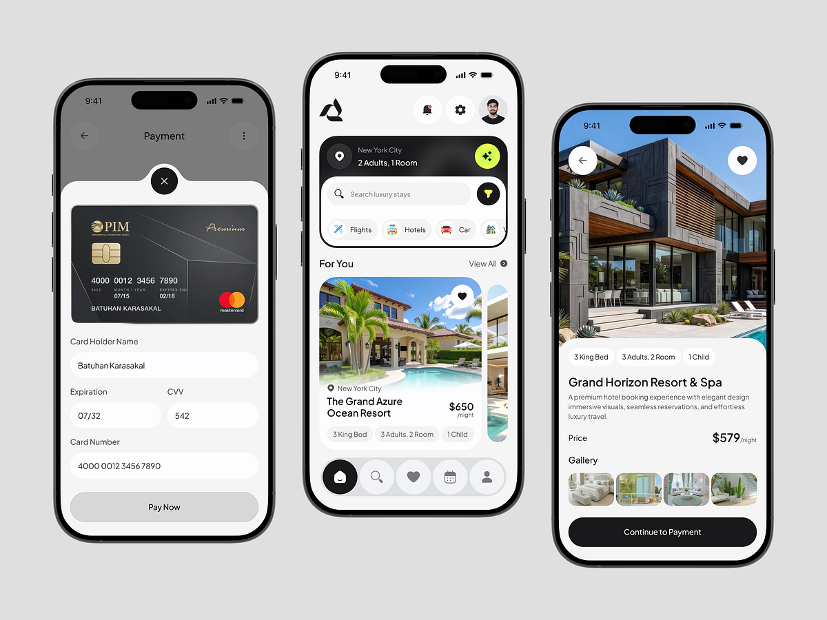 Hotel Booking Mobile UI Design | Travel & Resort Reservation App