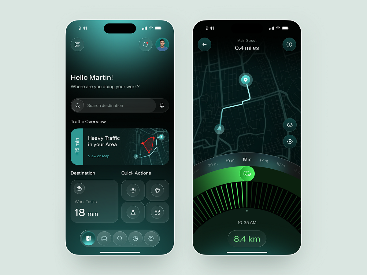 Modern GPS Navigation App UI Design Image 0