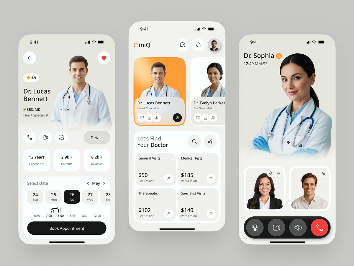 AI Powered Telehealth & Doctor Booking Mobile App UX/UI