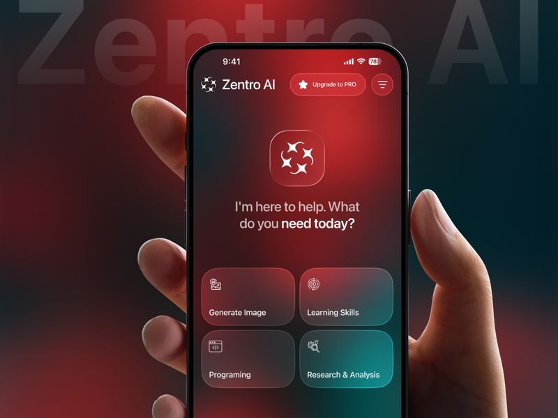 Zentro Al — AI Assistant Mobile App UI/UX