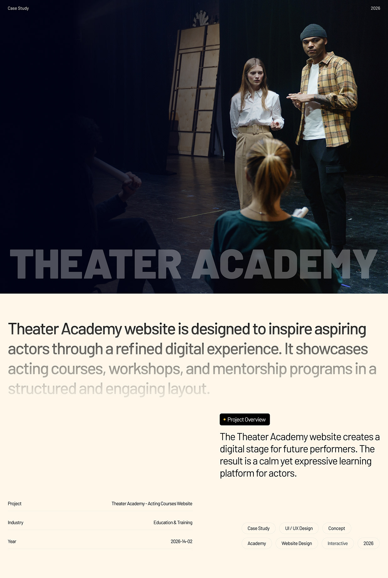 UI UX Case Study for Acting School