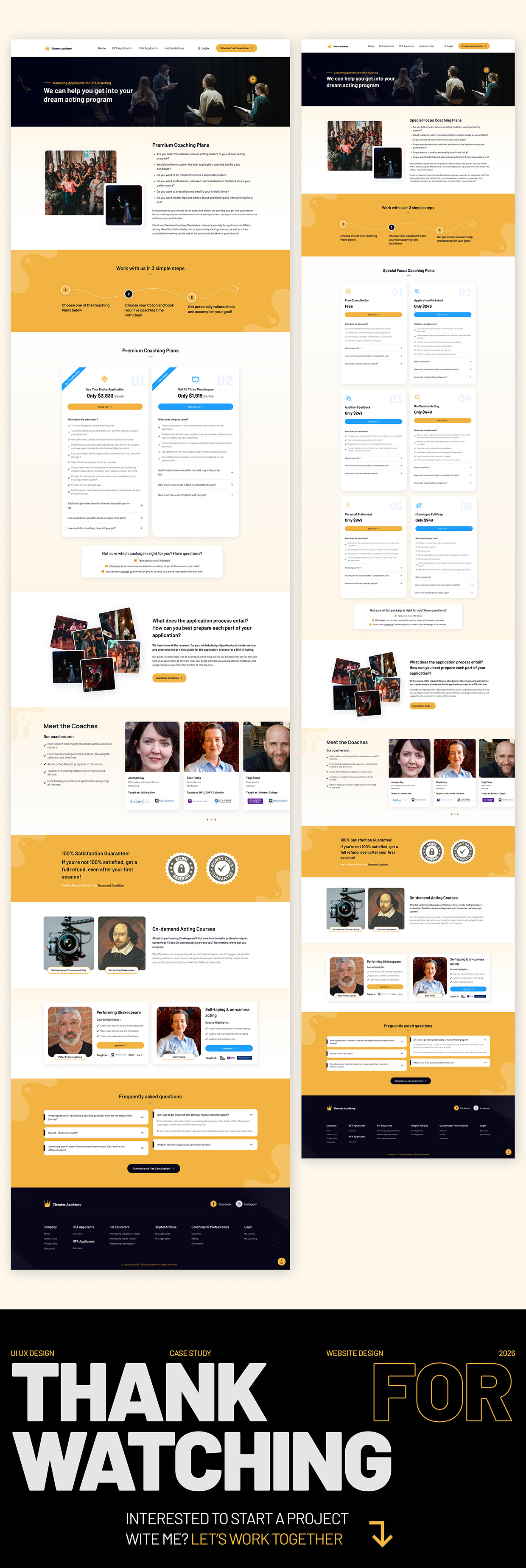UI UX Case Study for Acting School Image 3