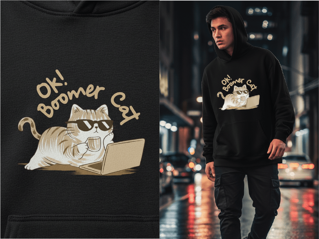 Kawaii Cat Dab T-Shirt Design – Cute Meme Style Image 2