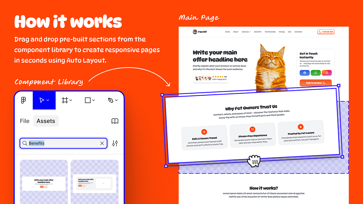 Landing Page Wireframe Kit for Figma Image 0