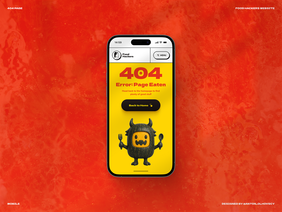 404 Error Page Design for a Food & Nutrition Website Image 1