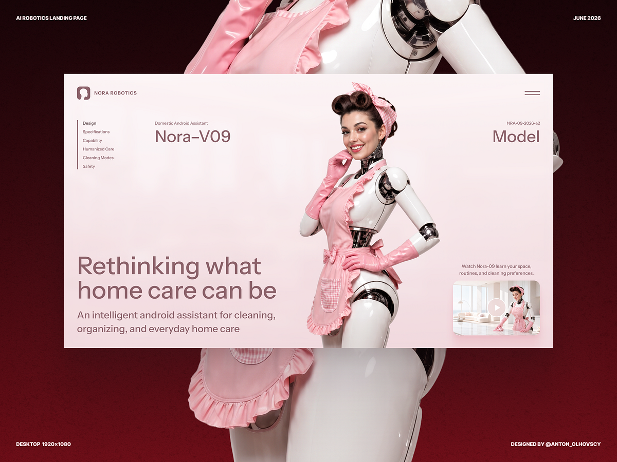 Landing Page Design for a Domestic Android Assistant Image 0