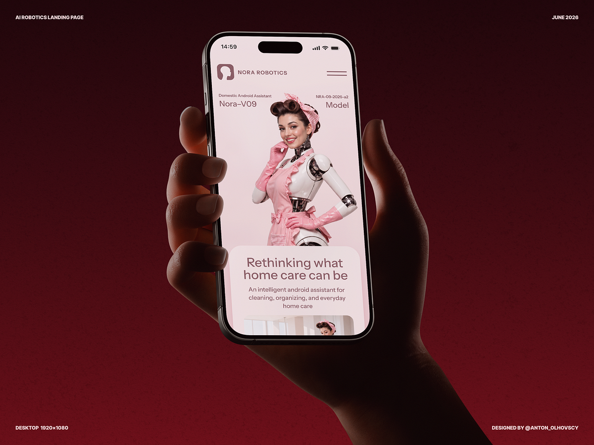 Landing Page Design for a Domestic Android Assistant Image 1