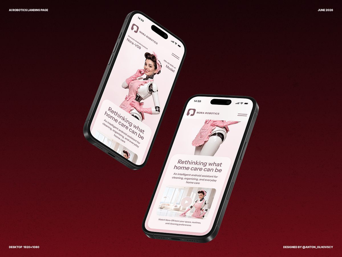 Landing Page Design for a Domestic Android Assistant Image 2
