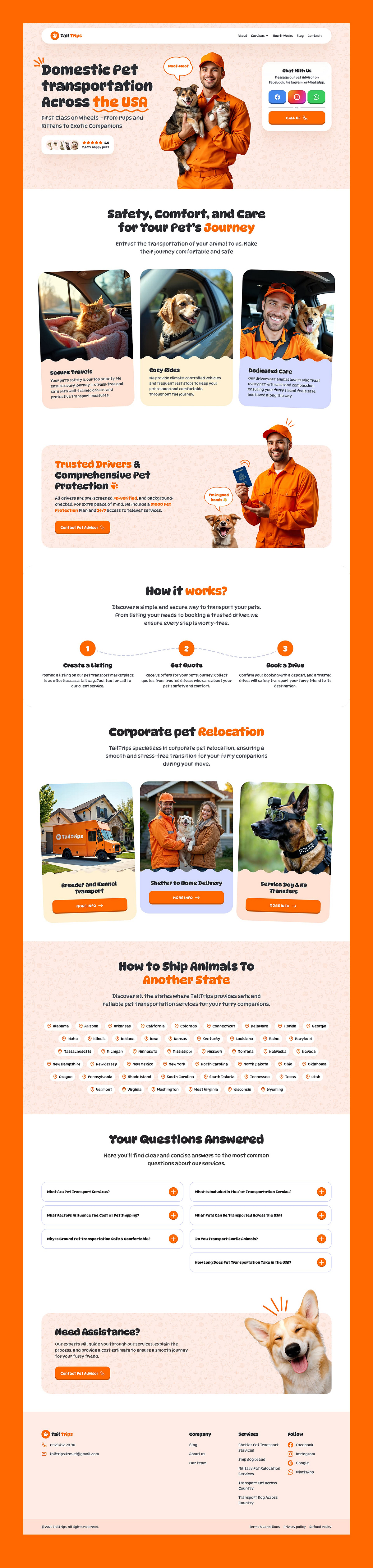 Tail Trips — Pet Transportation Website Image 3