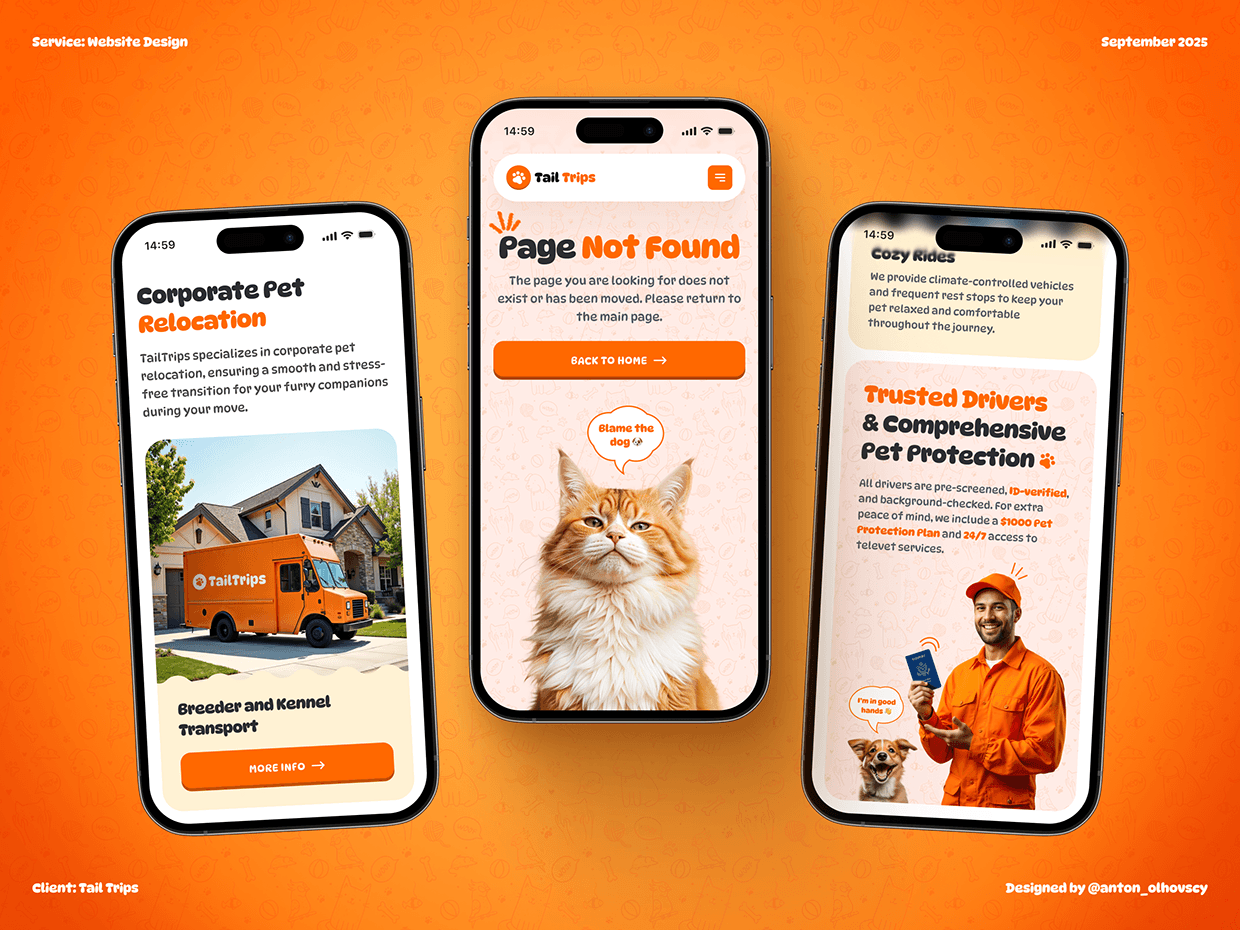 Tail Trips Pet Transportation Website Design Image 2