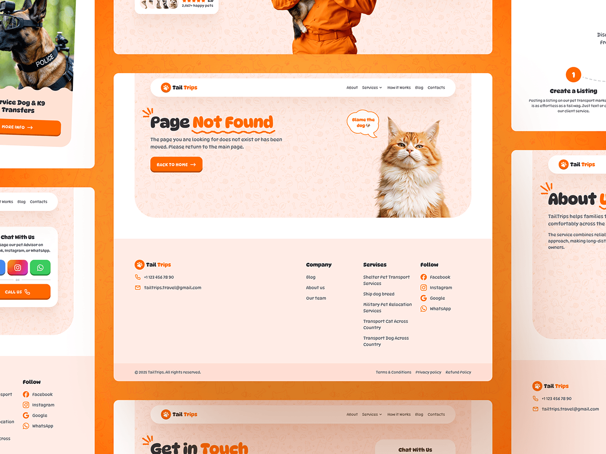 Tail Trips Pet Transportation Website Design Image 4