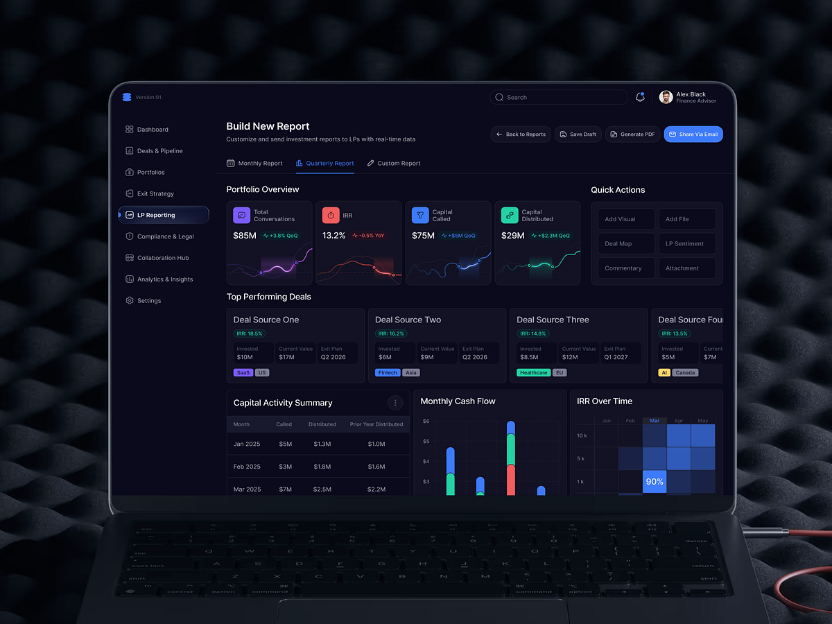 FundFlow: VC/PE Fund Management Dashboard UI/UX Image 3