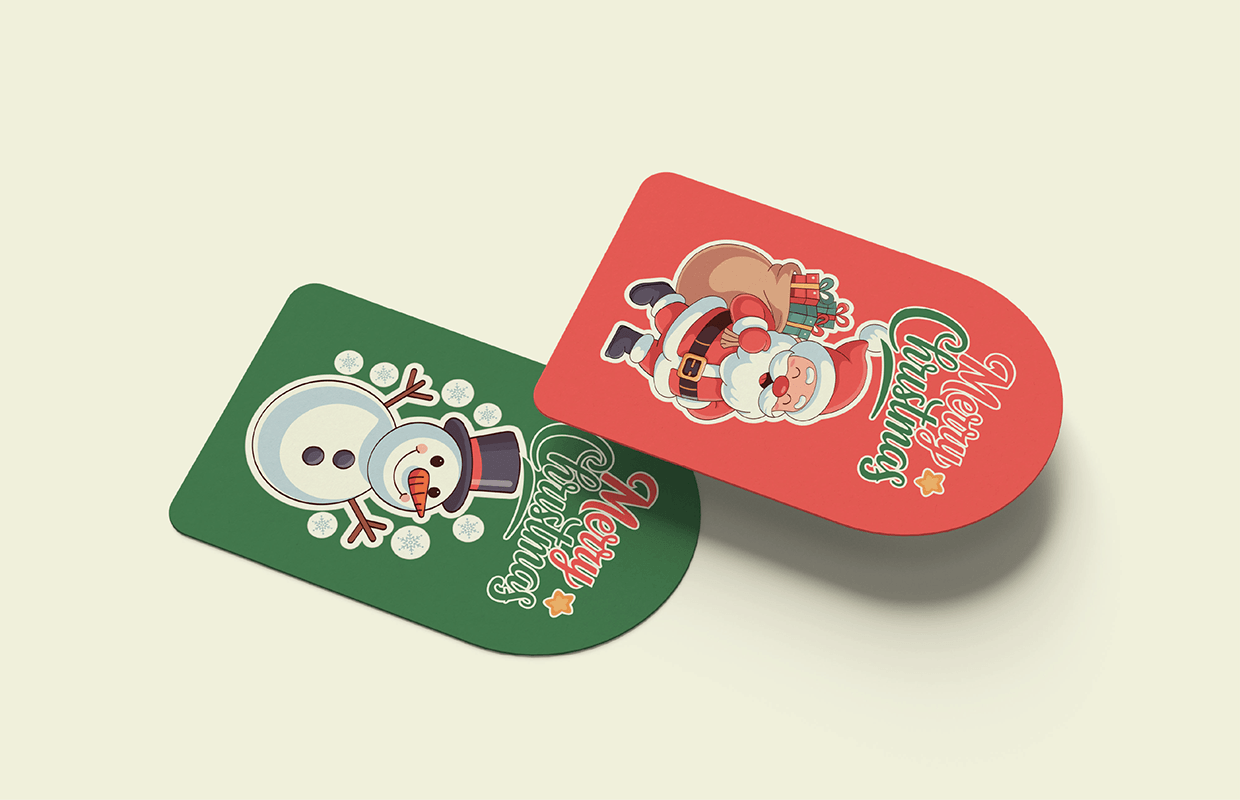 Cute Vintage Christmas Arch Card & Gift Tag Image 2