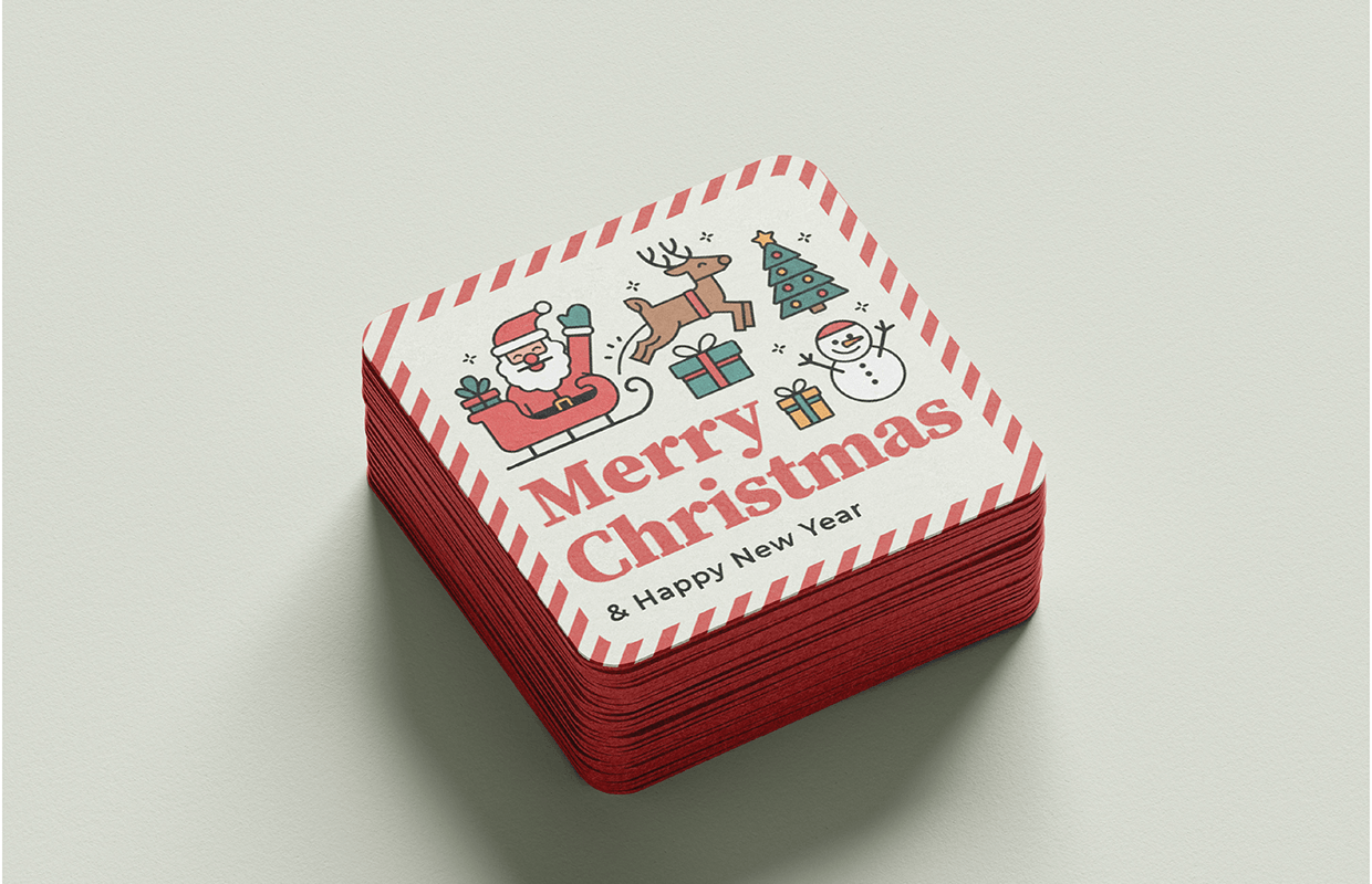 Christmas Card Vector Design – Print-Ready