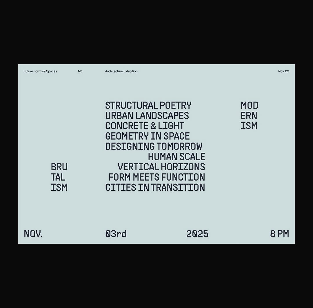 Typography, Layout and Color Exploration: Architecture Exhibition Image 0