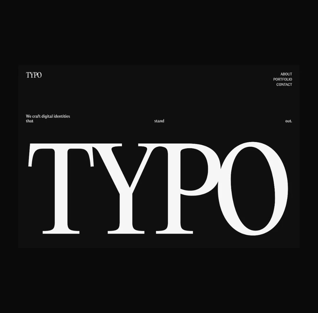 Minimalist Portfolio Concept: TYPO Web Design Agency
