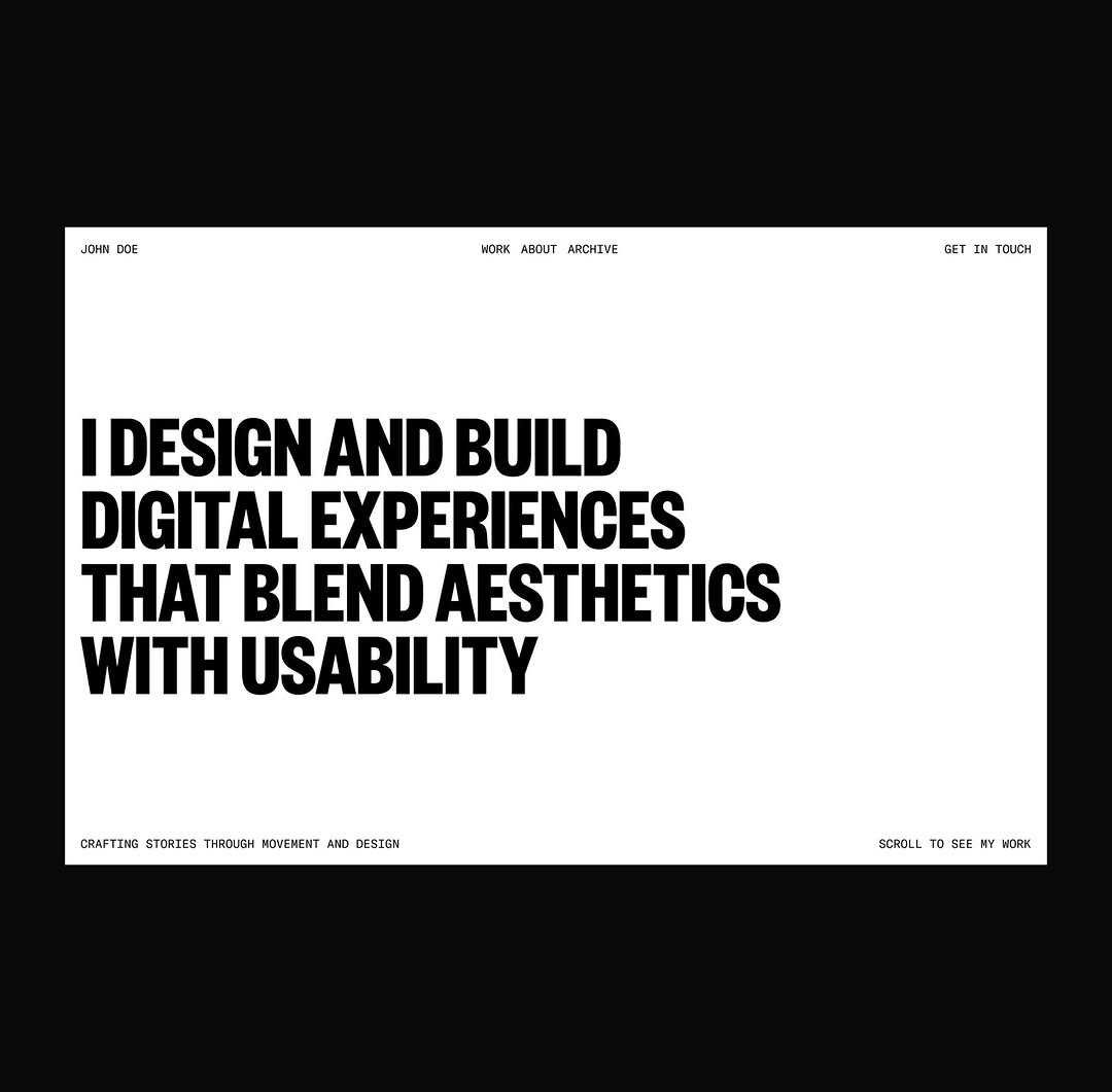 UI Concept for a Web Designer Portfolio