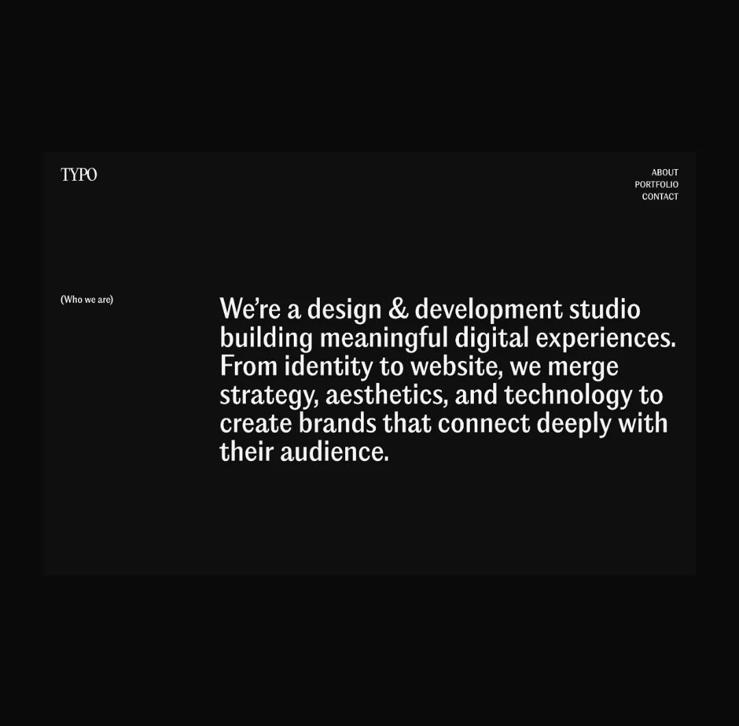Minimalist Portfolio Concept: TYPO Web Design Agency Image 1