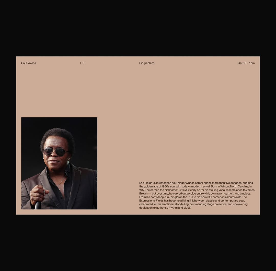 Typography and Layout Exploration: Lee Fields Image 1