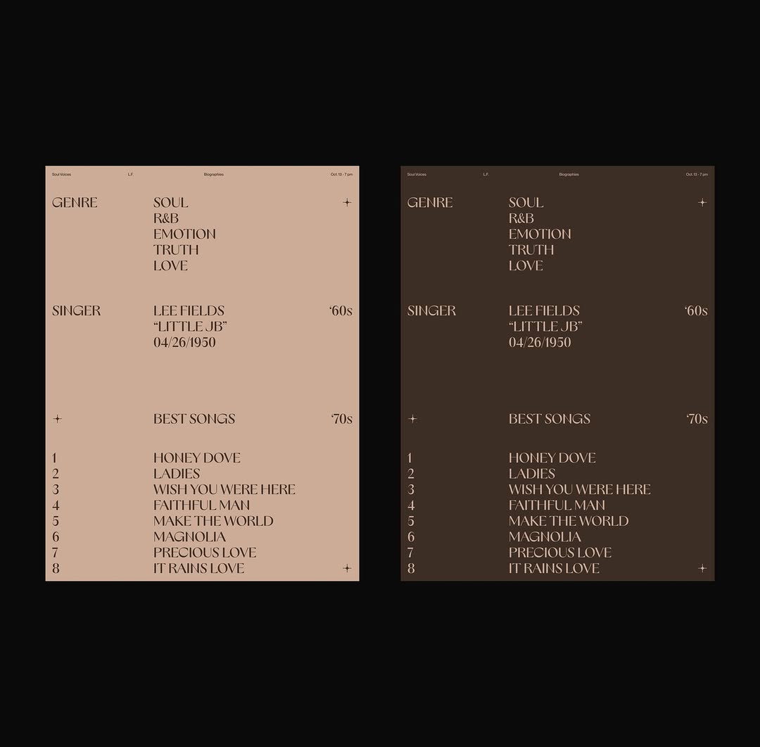 Typography and Layout Exploration: Lee Fields Image 2