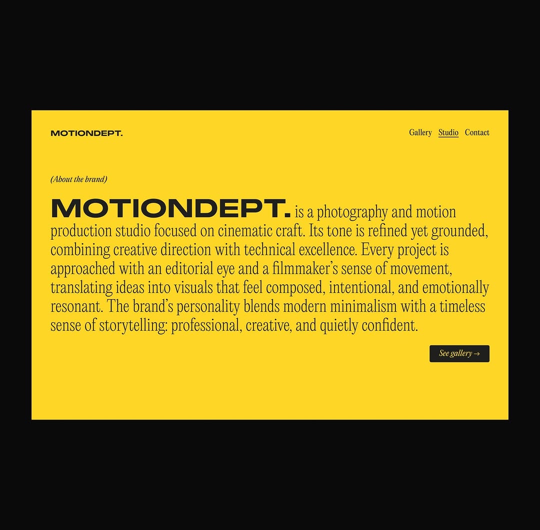 Typography & Layout Exploration: Photography Studio Portfolio Concept Image 0