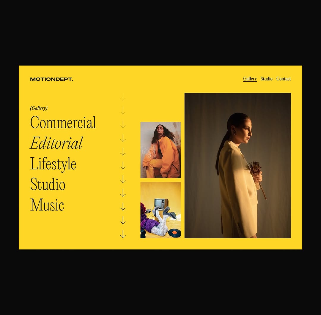 Typography & Layout Exploration: Photography Studio Portfolio Concept Image 1