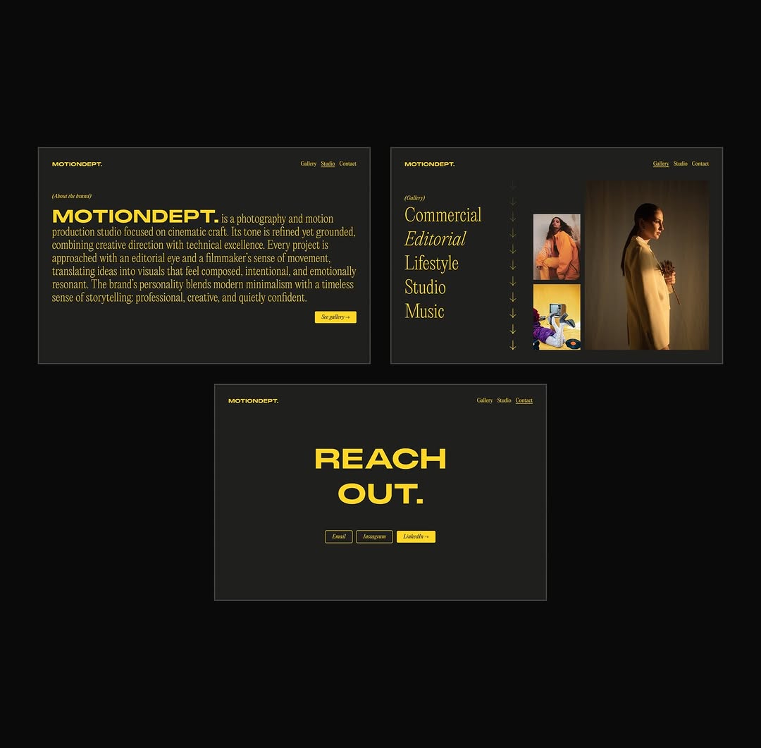 Typography & Layout Exploration: Photography Studio Portfolio Concept Image 3