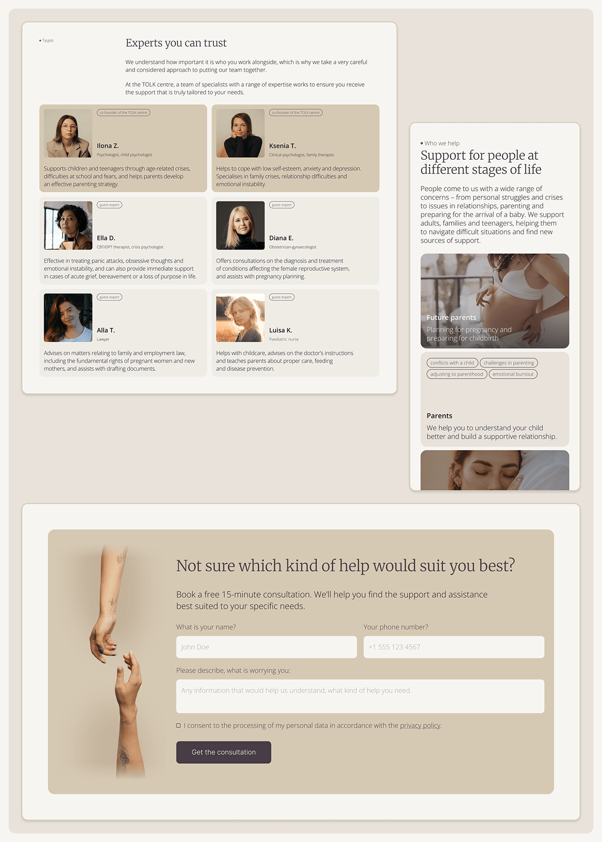 TOLK | Website for a psychological support centre Image 6