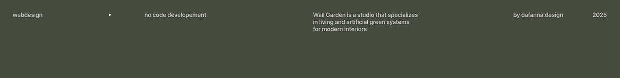 Wall Garden — Green Technology Atelier Website Design