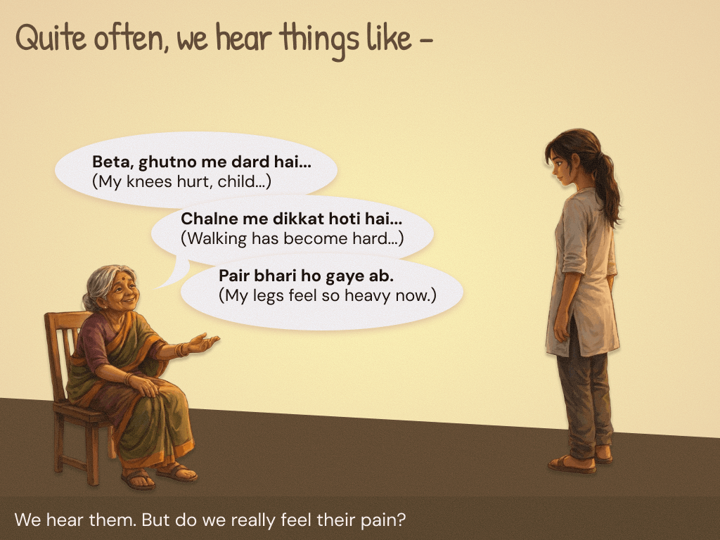 An Empathy Simulation exercise on elderlies leg pain Image 0