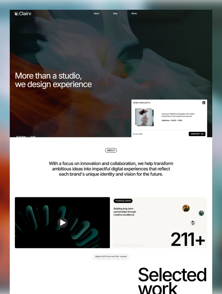 Clairv Website Page Template for Webflow