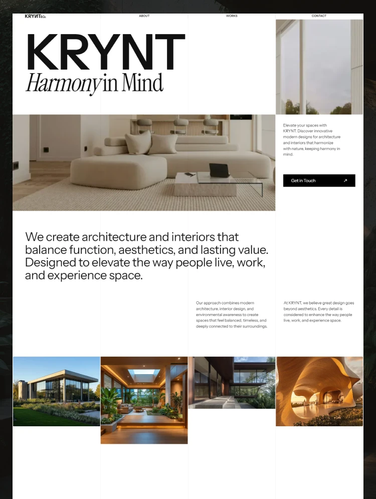 Krynt Website Page Template for Webflow