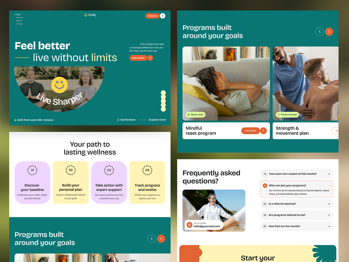 Ewlly - Wellness landing page concept 🌿 Image 1