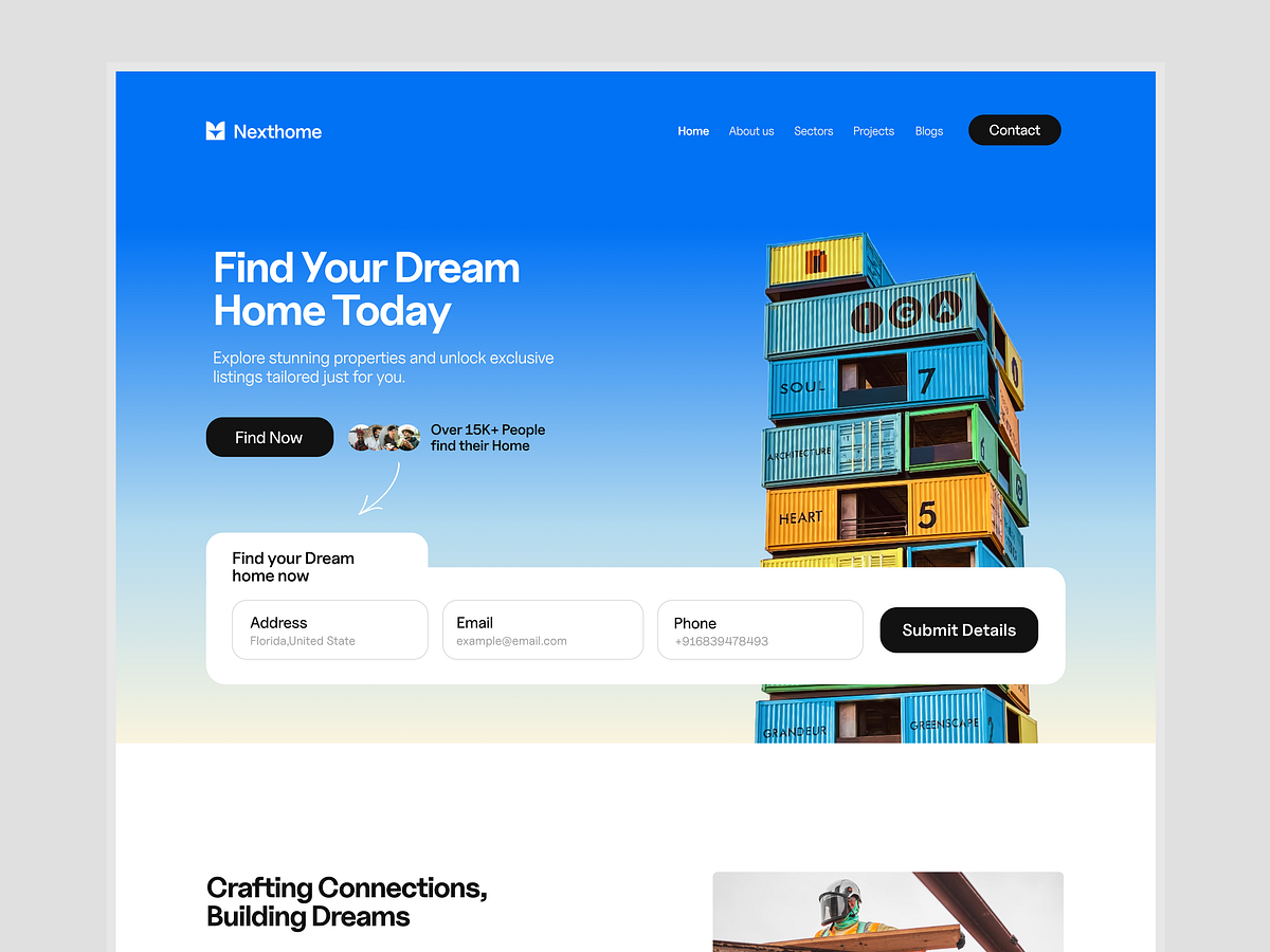 Real estate landing page