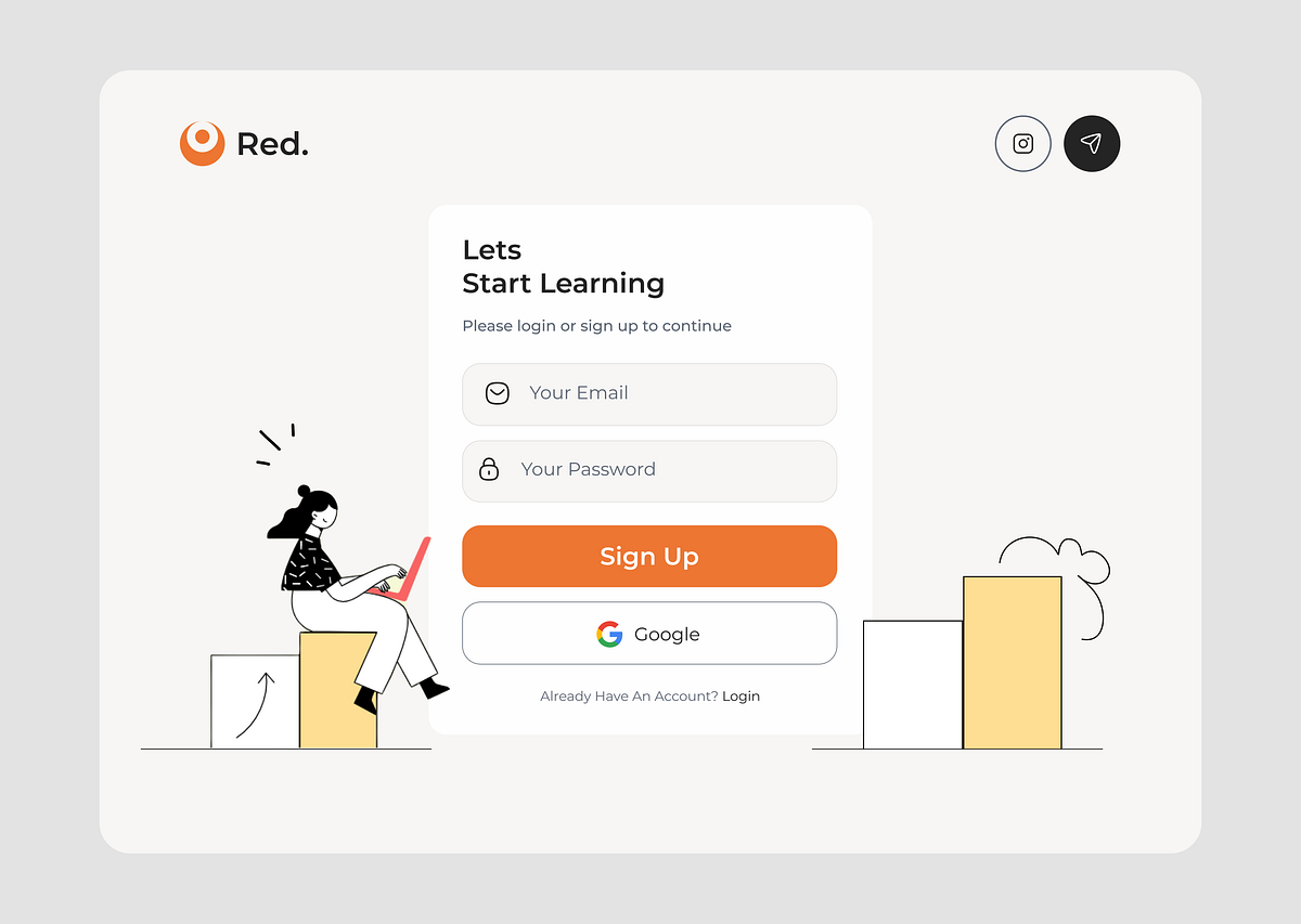 Login signup page design