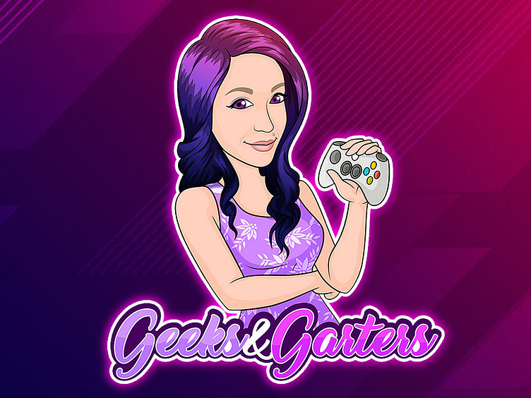 Girl Cartoon Portrait Logo For Game Channels