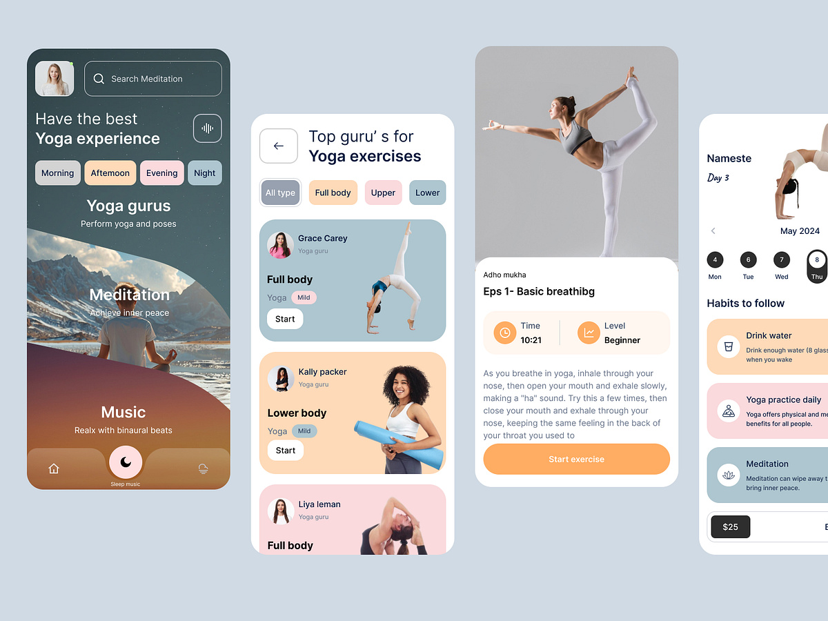 Yoga Mobile App Design
