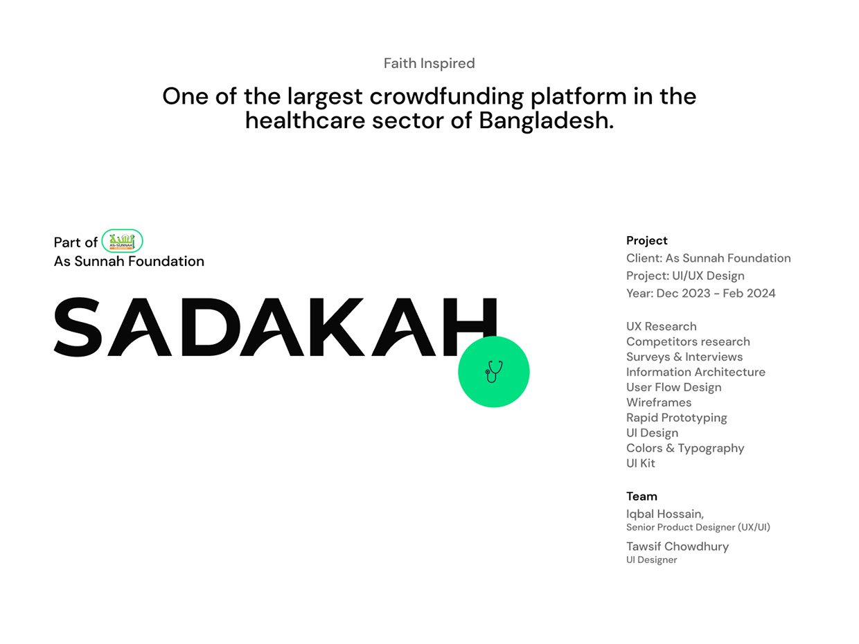 Sadakah - medical crowdfunding UX/UI design case study Image 0