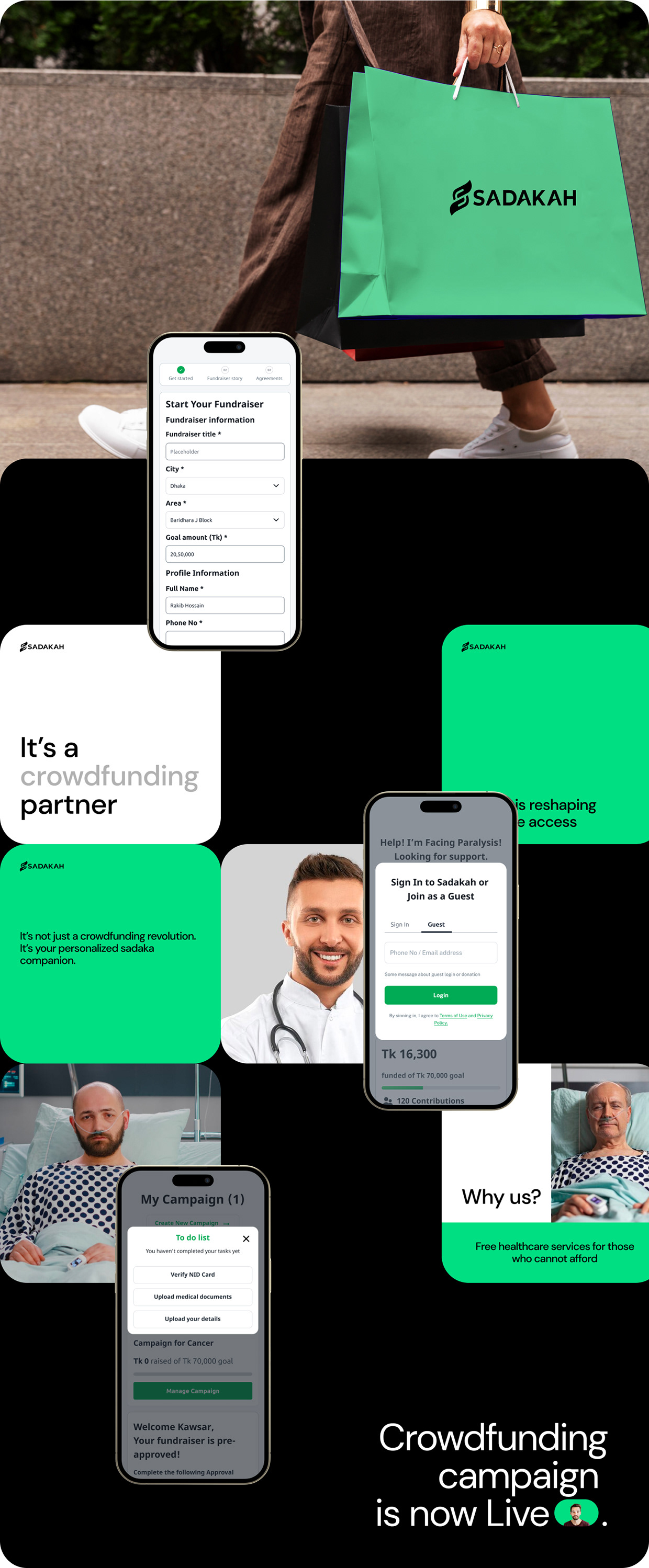 Sadakah - medical crowdfunding UX/UI design case study Image 14