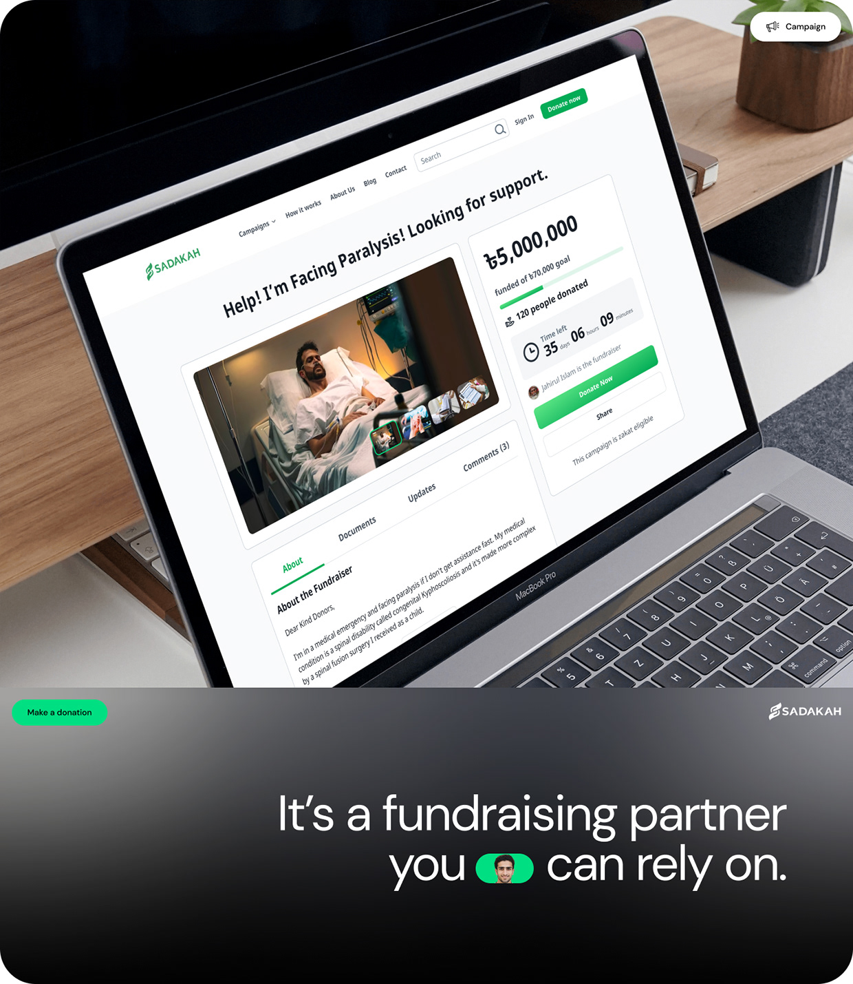 Sadakah - medical crowdfunding UX/UI design case study Image 17