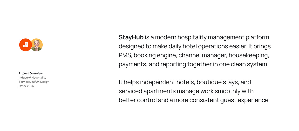 StayHub Hospitality Software UI/UX Case Study Image 0
