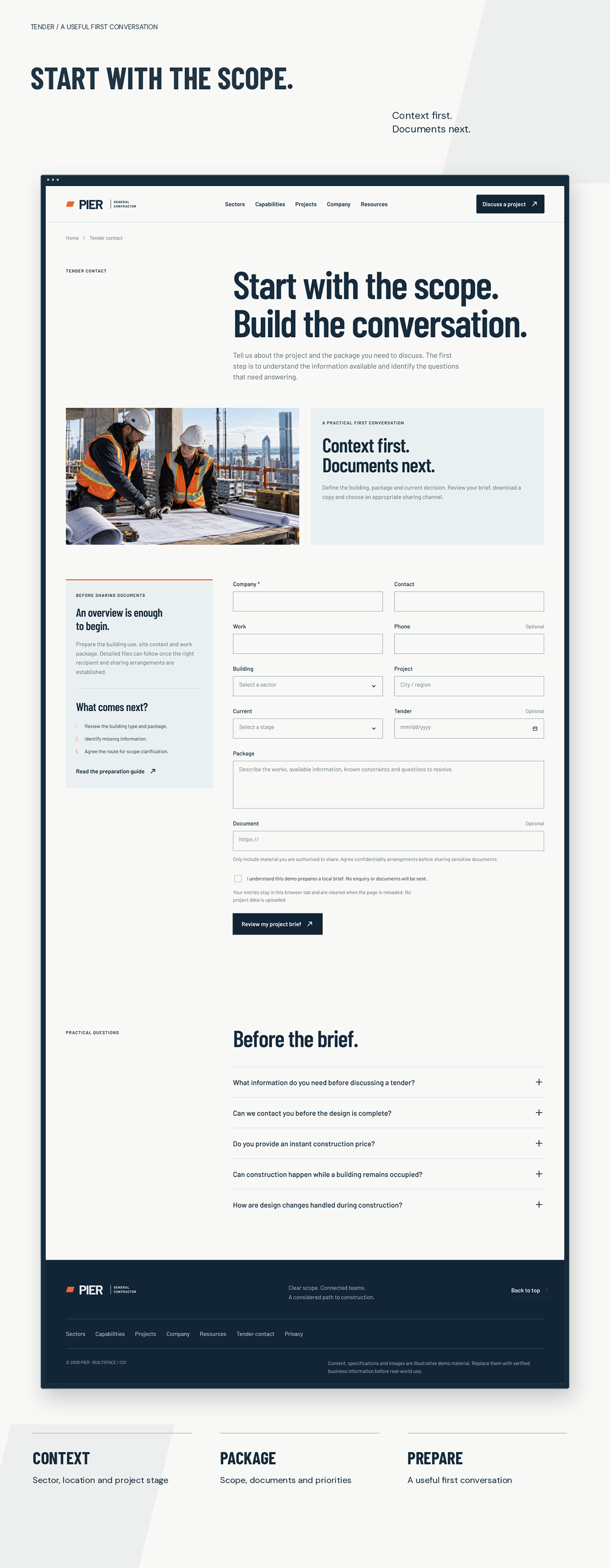 PIER — General Contractor Website | UI/UX Design Image 8