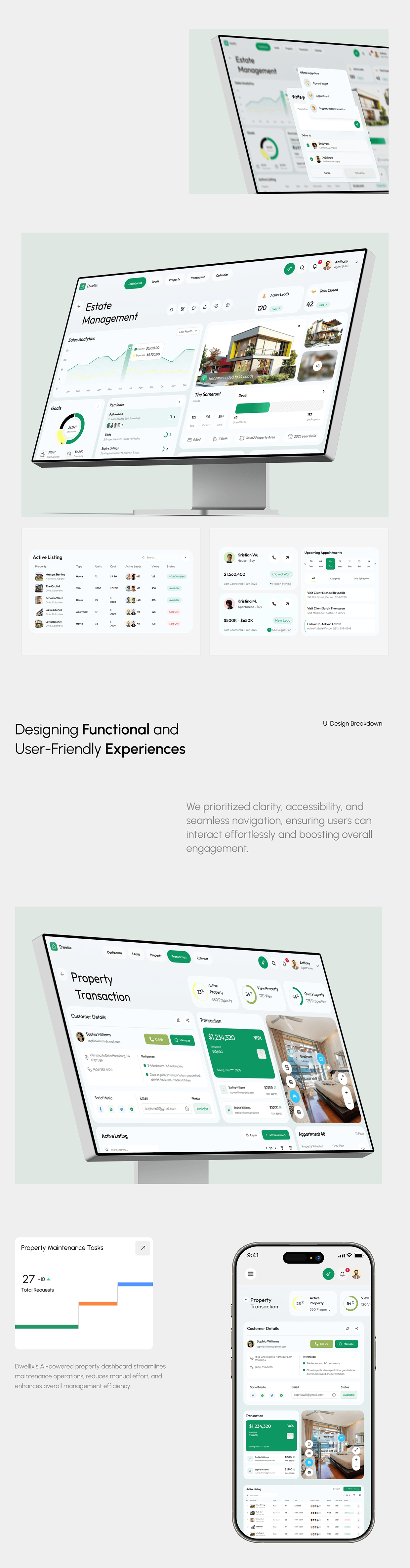 Luxury Real Estate CRM Management UI/UX Design Image 3