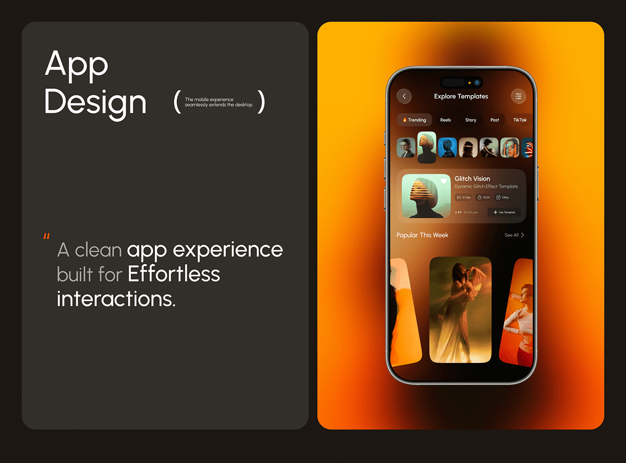 AI Video Editor APP UI UX | Mobile App | Website Design Image 8