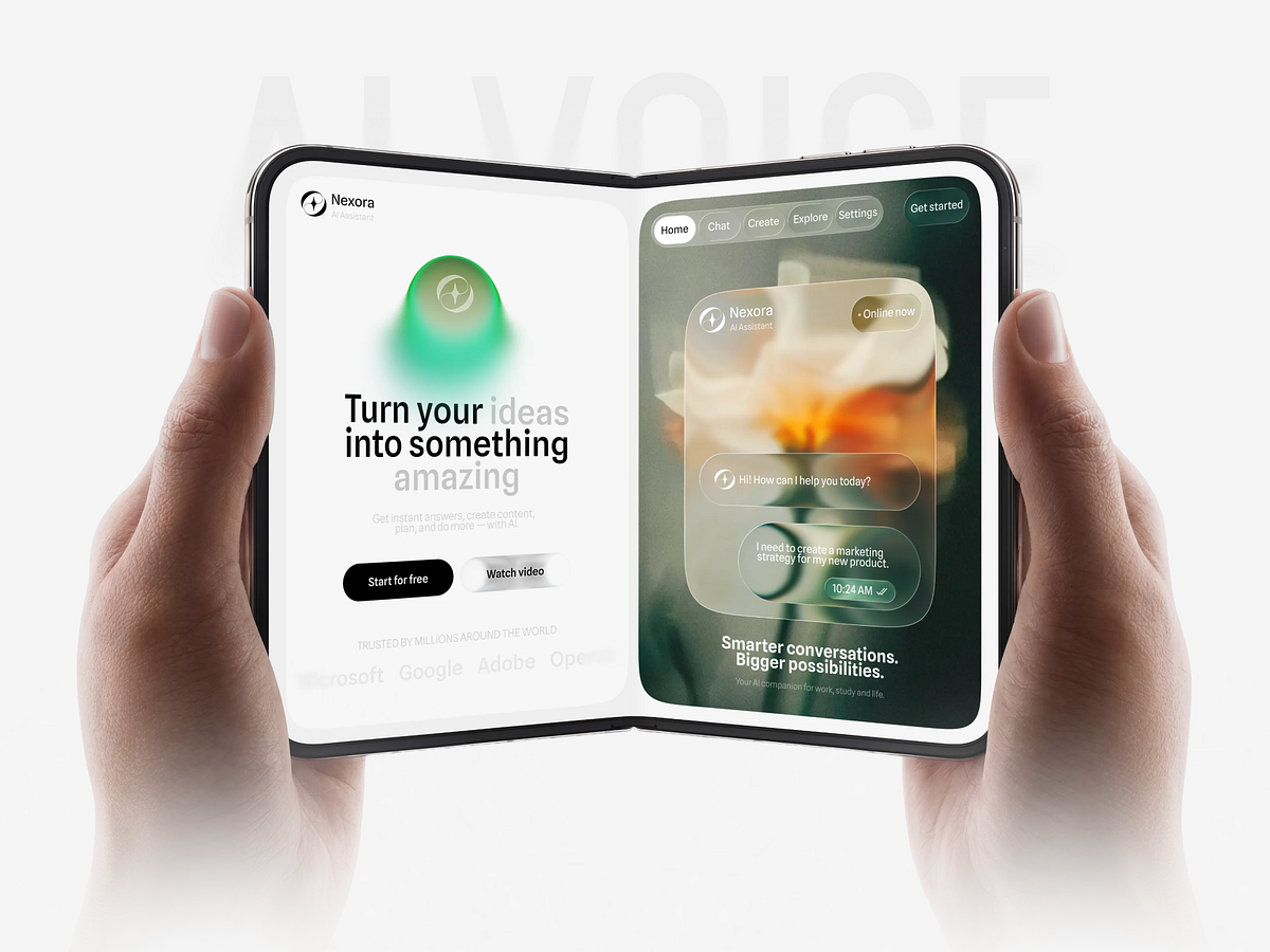 AI Voice Assistant SaaS — Modern Landing Page UI Image 0