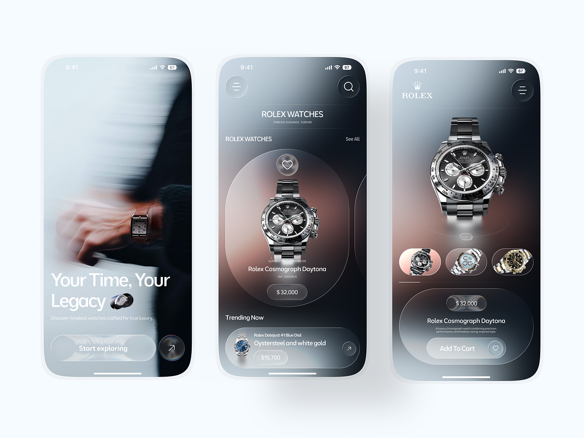 Luxury Watch Marketplace Mobile App UI Image 0
